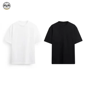 Phong cách Nhật Bản Muji Style / Áo thun ngắn tay Cotton nguyên chất đơn sắc / Nam nữ Áo sơ mi cổ tròn mùa hè thường ngày / Vai trước dáng rộng bên trong