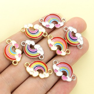 10 Chiếc Dễ Thương Sống Động Trái Tim Tình Yêu Đám Mây Cầu Vồng Men Kết Nối, Thời Trang Mùa Hè Dopamine Quyến Rũ Với Đôi Treo Cho DIY Cặp Đôi Vòng Cổ Vòng Tay Bông Tai Móc Khóa Túi Phụ Kiện