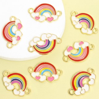 10 Chiếc Dễ Thương Sống Động Trái Tim Tình Yêu Đám Mây Cầu Vồng Men Kết Nối, Thời Trang Mùa Hè Dopamine Quyến Rũ Với Đôi Treo Cho DIY Cặp Đôi Vòng Cổ Vòng Tay Bông Tai Móc Khóa Túi Phụ Kiện