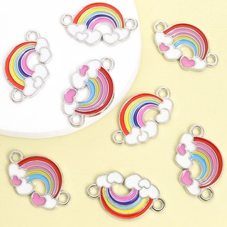 10 Chiếc Dễ Thương Sống Động Trái Tim Tình Yêu Đám Mây Cầu Vồng Men Kết Nối, Thời Trang Mùa Hè Dopamine Quyến Rũ Với Đôi Treo Cho DIY Cặp Đôi Vòng Cổ Vòng Tay Bông Tai Móc Khóa Túi Phụ Kiện