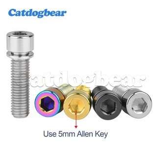 Catdogbear Titan Bu Lông M7x20 / 25mm Bu Lông Titan Có Máy Giặt Cho BMX Thân Xe Đạp Leo Núi Thân Vít M8 Phụ Kiện