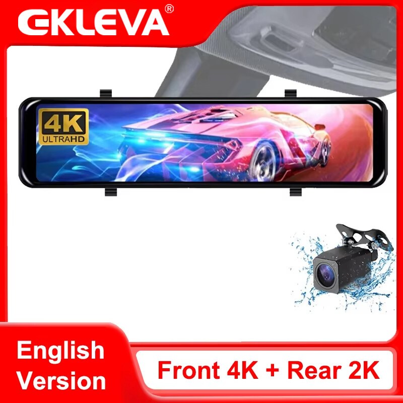 Ảnh ELKEVA 12 Inch 4K + 2K Xe Dvr WIFI Gương Dash Cam Ống Kính Kép Dashcam Drive Stream Gương Chiếu Hậu Màn Hình IPS Máy Ghi Video Camera 1