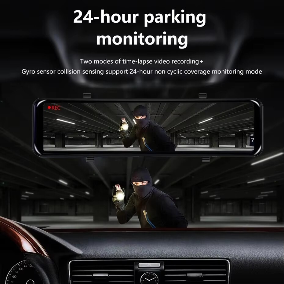 Ảnh ELKEVA 12 Inch 4K + 2K Xe Dvr WIFI Gương Dash Cam Ống Kính Kép Dashcam Drive Stream Gương Chiếu Hậu Màn Hình IPS Máy Ghi Video Camera 2