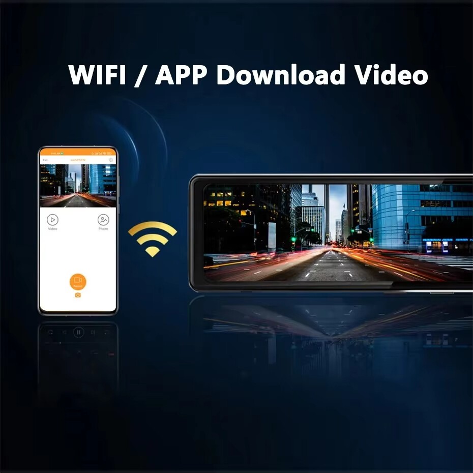Ảnh ELKEVA 12 Inch 4K + 2K Xe Dvr WIFI Gương Dash Cam Ống Kính Kép Dashcam Drive Stream Gương Chiếu Hậu Màn Hình IPS Máy Ghi Video Camera 3