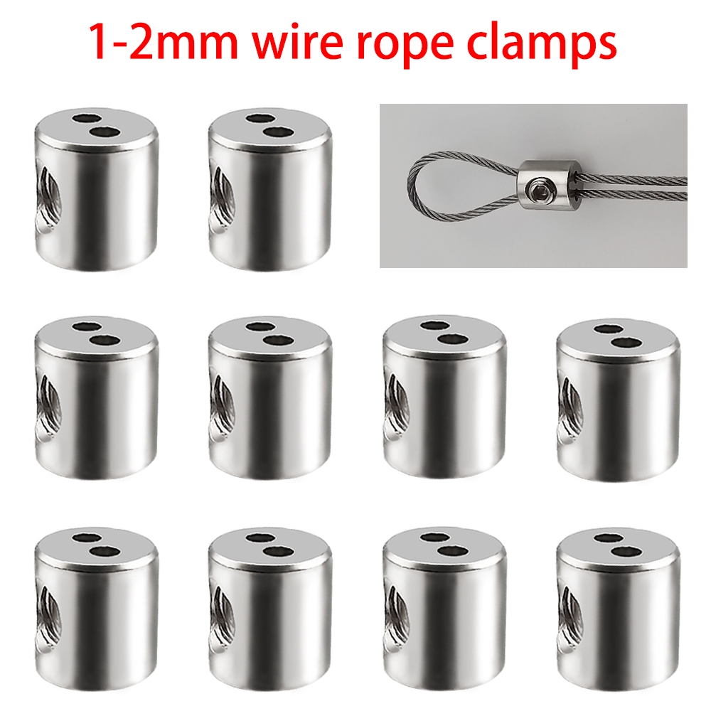 5-10 Chiếc 1-2 Mm Dây Thép Kẹp Có Thể Điều Chỉnh Treo Dây Kẹp Đôi Lỗ Chủ Đề Locker Cáp Sửa Khóa Phụ Kiện