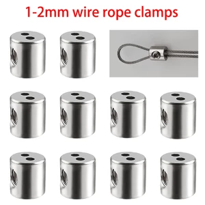 5-10 Chiếc 1-2 Mm Dây Thép Kẹp Có Thể Điều Chỉnh Treo Dây Kẹp Đôi Lỗ Chủ Đề Locker Cáp Sửa Khóa Phụ Kiện