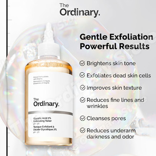 The Ordinary Glycolic Acid Toner For Face Exfoliating Scrub Dark Spot Remover Brightening Skin Care