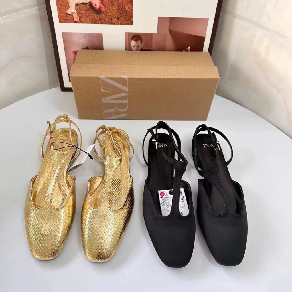 Giày nữ ZARA mới có mũi phẳng và dép thời trang