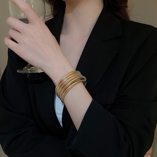 [Jewbeauty] Chất liệu hợp kim cuộn dây vòng tay xoáy phong cách Âu Mỹ thời trang cao cấp nhẹ trang trí tay sang trọng