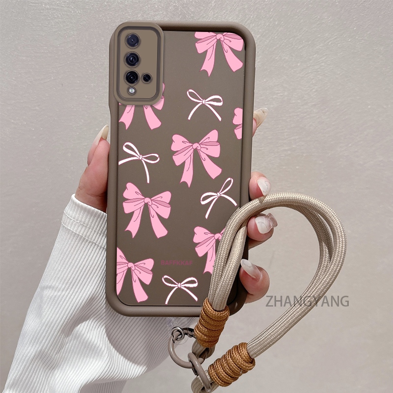Ốp Lưng Cho Huawei Nova 5t Silicone TPU Chống Rơi Vỏ Điện Thoại Thẩm Mỹ Hoạt Hình Dễ Thương Hoa Văn Nơ Màu Hồng Trắng Thiết Kế Mới Cho Bé Gái