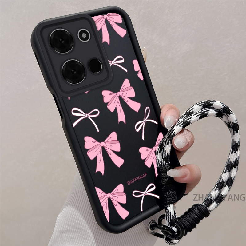 Ốp Lưng Cho itel A60 A60s Silicone TPU Chống Rơi Vỏ Điện Thoại Thẩm Mỹ Hoạt Hình Dễ Thương Hoa Văn Nơ Màu Hồng Trắng Thiết Kế Mới Cho Bé Gái