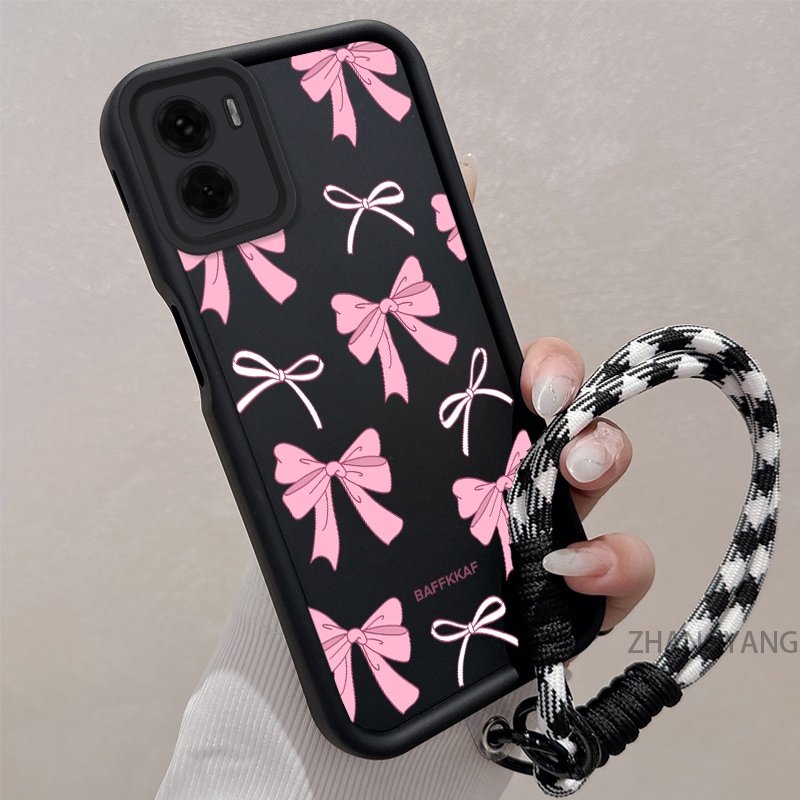 Ốp Lưng Dành Cho vivo Y15S Y15A Silicone TPU Chống Rơi Vỏ Điện Thoại Thẩm Mỹ Hoạt Hình Dễ Thương Họa Tiết Nơ Màu Hồng Trắng Thiết Kế Mới Cho Bé Gái