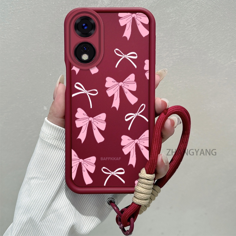 Ốp Lưng Cho OPPO reno 8T 4G reno 8T 5G Silicone TPU Chống Rơi Vỏ Điện Thoại Thẩm Mỹ Hoạt Hình Dễ Thương Họa Tiết Nơ Màu Hồng Trắng Thiết Kế Mới Cho Bé Gái