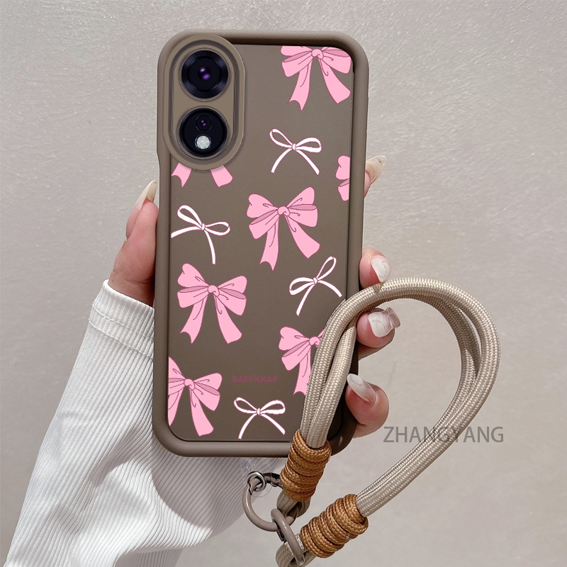 Ốp Lưng Cho OPPO reno 8T 4G reno 8T 5G Silicone TPU Chống Rơi Vỏ Điện Thoại Thẩm Mỹ Hoạt Hình Dễ Thương Họa Tiết Nơ Màu Hồng Trắng Thiết Kế Mới Cho Bé Gái