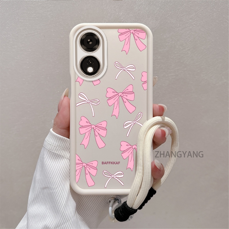 Ốp Lưng Cho OPPO reno 8T 4G reno 8T 5G Silicone TPU Chống Rơi Vỏ Điện Thoại Thẩm Mỹ Hoạt Hình Dễ Thương Họa Tiết Nơ Màu Hồng Trắng Thiết Kế Mới Cho Bé Gái