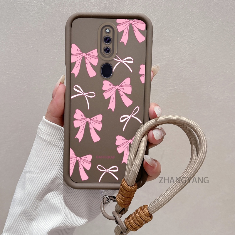 Ốp Lưng Cho OPPO F11 PRO F11 Silicone TPU Chống Rơi Vỏ Điện Thoại Thẩm Mỹ Hoạt Hình Dễ Thương Họa Tiết Nơ Màu Hồng Trắng Thiết Kế Mới Cho Bé Gái