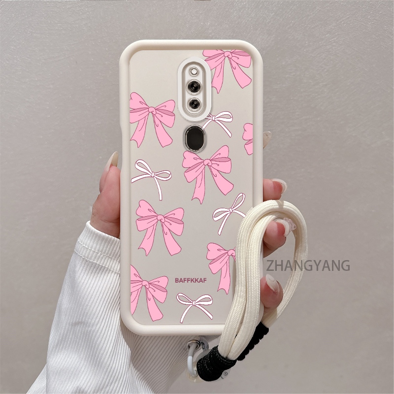 Ốp Lưng Cho OPPO F11 PRO F11 Silicone TPU Chống Rơi Vỏ Điện Thoại Thẩm Mỹ Hoạt Hình Dễ Thương Họa Tiết Nơ Màu Hồng Trắng Thiết Kế Mới Cho Bé Gái