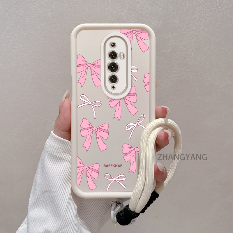 Ốp Lưng Cho OPPO Reno 2F Reno 2 Reno Silicone TPU Chống Rơi Vỏ Điện Thoại Thẩm Mỹ Hoạt Hình Dễ Thương Họa Tiết Nơ Màu Hồng Trắng Thiết Kế Mới Cho Bé Gái