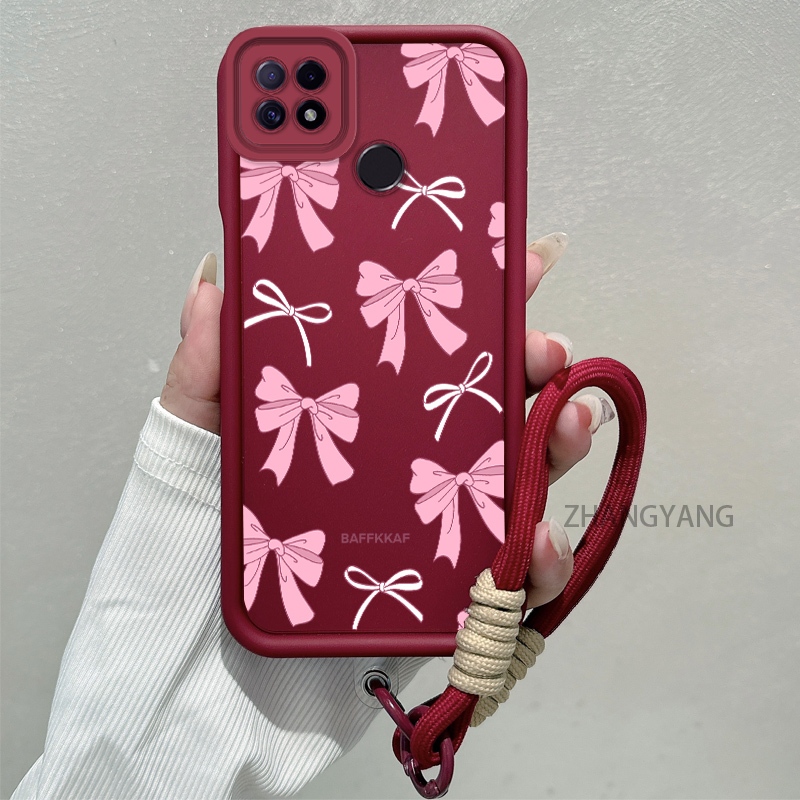Ốp Lưng Cho POCO C40 Silicone TPU Chống Rơi Vỏ Điện Thoại Thẩm Mỹ Hoạt Hình Dễ Thương Họa Tiết Nơ Hồng Trắng Thiết Kế Mới Cho Bé Gái