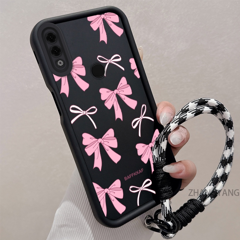 Ốp Lưng Cho Redmi note 7 Silicone TPU Chống Rơi Vỏ Điện Thoại Thẩm Mỹ Hoạt Hình Dễ Thương Hoa Văn Nơ Màu Hồng Trắng Thiết Kế Mới Cho Bé Gái