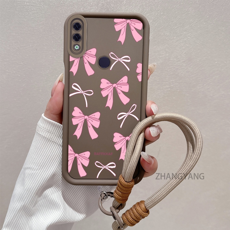 Ốp Lưng Cho Redmi note 7 Silicone TPU Chống Rơi Vỏ Điện Thoại Thẩm Mỹ Hoạt Hình Dễ Thương Hoa Văn Nơ Màu Hồng Trắng Thiết Kế Mới Cho Bé Gái