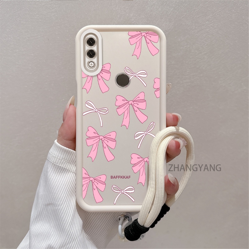 Ốp Lưng Cho Redmi note 7 Silicone TPU Chống Rơi Vỏ Điện Thoại Thẩm Mỹ Hoạt Hình Dễ Thương Hoa Văn Nơ Màu Hồng Trắng Thiết Kế Mới Cho Bé Gái
