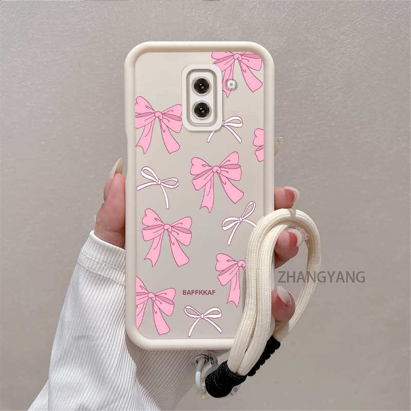 Ốp Lưng Dành Cho Samsung J6 Plus 2018 J6 Plus J6 Prime Silicone TPU Chống Rơi Vỏ Điện Thoại Thẩm Mỹ Hoạt Hình Dễ Thương Họa Tiết Nơ Màu Hồng Trắng Thiết Kế Mới Cho Bé Gái