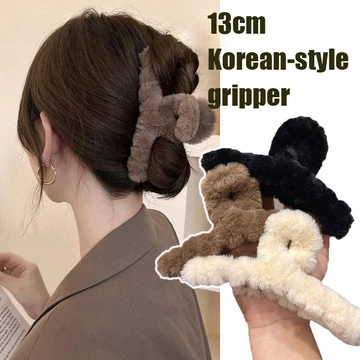 kẹp phồng tóc kẹp tóc càng cua kẹp tóc kẹp càng cua cỡ lớn kẹp tóc xinh Kẹp tóc Hàn Quốc Sữa Cà Phê Màu Series 13cm Phụ Kiện Tóc Cross Plate Kẹp Tóc Kích Thước Lớn Giả Thỏ Sang Trọng Lưng 