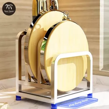 Kệ Để Thớt Inox Đa Năng Nhà Bếp, Giá Để Thớt, Kệ Inox, Kệ Để Đồ Cài Thớt, Kệ Cắm Dao, Giá Cài Dao, Kệ Cài Dao, Kệ Bếp Có khay Đựng Nước