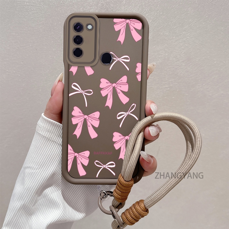 Ốp Lưng Cho Tecno spark 8c spark 9 spark Go 2022 Silicone TPU Chống Rơi Vỏ Điện Thoại Thẩm Mỹ Hoạt Hình Dễ Thương Họa Tiết nơ Hồng Trắng Thiết Kế Mới Cho Bé Gái