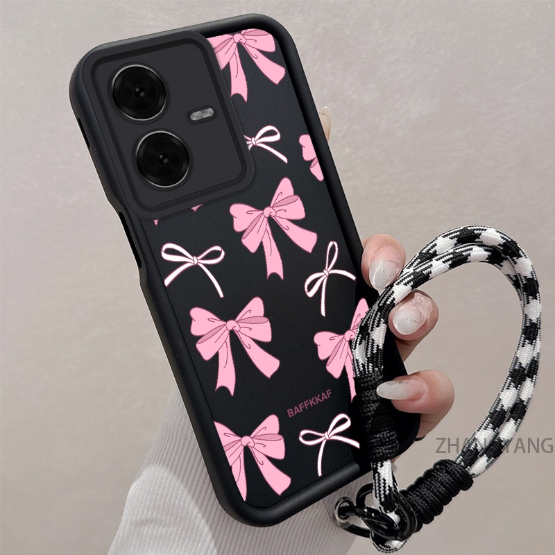 Ốp Lưng Dành Cho vivo Y22 Y22s Silicone TPU Chống Rơi Vỏ Điện Thoại Thẩm Mỹ Hoạt Hình Dễ Thương Họa Tiết Nơ Màu Hồng Trắng Thiết Kế Mới Cho Bé Gái