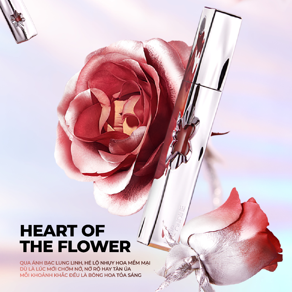 Little Ondine Son kem lì Flower Heart – Lên màu chuẩn, chất son mịn như nhung, nhẹ môi, lâu trôi 2.4g