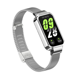 Dây đeo đồng hồ kim loại cho Mi Band 9 / 8 Active và Redmi Band 3 / 2 Vòng đeo tay bằng thép không gỉ Dây đeo cho Xiaomi Smart Band 9 / 8 Active