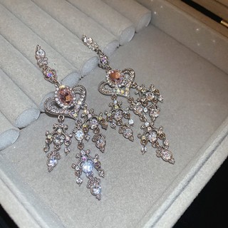 Trang sức thời trang bông tai filigree thả dài với thiết kế công phu và trang trọng