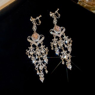 Trang sức thời trang bông tai filigree thả dài với thiết kế công phu và trang trọng