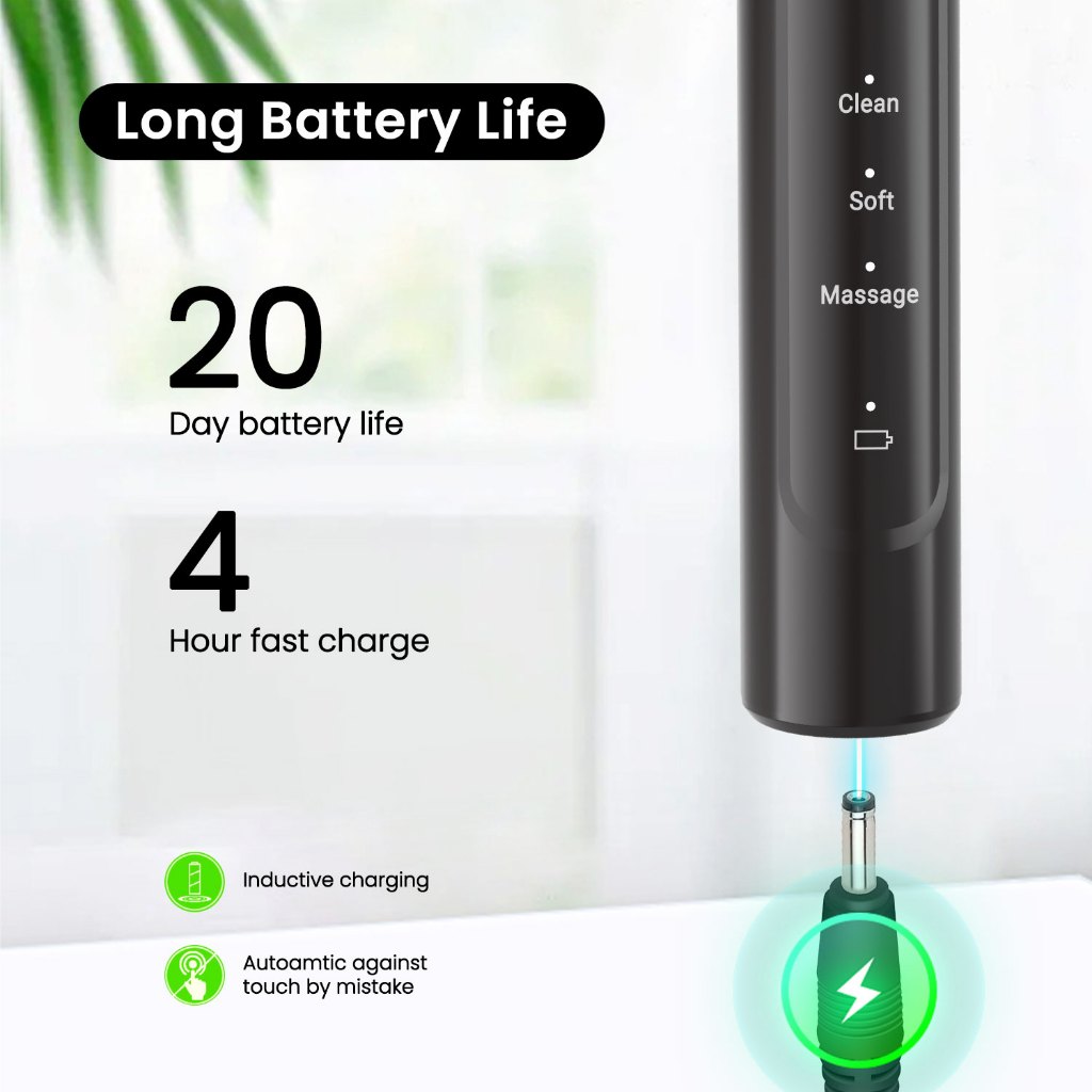 Ảnh Bàn chải đánh răng điện Fairywill 2233 ADA được chấp nhận USB làm sạch âm thanh mạnh mẽ 4