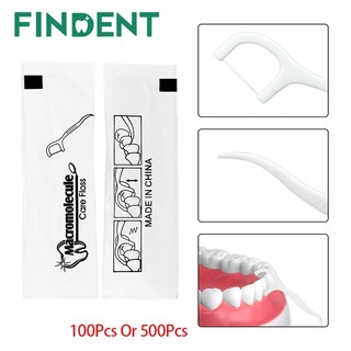 Tăm chỉ nha khoa thân thiện môi trường, dùng một lần, 100/500 chiếc, đóng gói cá nhân, thanh đánh bóng cho gia đình/khách sạn