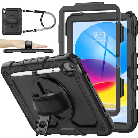 Ốp lưng NEOMIXX dành cho Apple iPad (A16) thế hệ 11/10/9/8/7/6/5 kích thước 11''/10.9''/10.2"/9.7", ốp iPad Mini 8.3" 7.9", iPad Air 13"/11"/10.9"/10.5", vỏ iPad Pro 12.9" kèm miếng dán màn hình, dây 