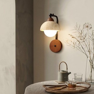 AIMI Retro Phòng Khách Trang Trí Đèn Treo Tường Phong Cách Phòng Ngủ Đèn Đầu Giường Đá Tự Nhiên Sắt Xoay Được Sconce Đèn Tường Nghệ Thuật Phong Cách Châu Âu