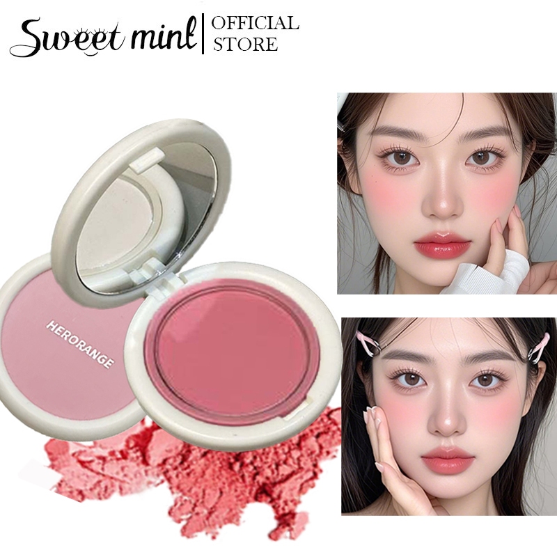 Phấn Má Hồng Herorange 4.5g Đơn Sắc Mịn Lì Chuẩn Màu Trang Điểm Tự Nhiên Lâu Trôi Bền Màu Suốt 24h