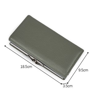 Thời Trang Mới Da Thật Chính Hãng Ví Dài Nữ Lớp Đầu Tiên Da Bò Gấp Đựng Thẻ Dung Tích Lớn Ly Hợp