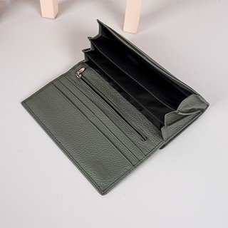 Thời Trang Mới Da Thật Chính Hãng Ví Dài Nữ Lớp Đầu Tiên Da Bò Gấp Đựng Thẻ Dung Tích Lớn Ly Hợp