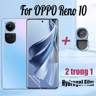 Oppo Reno 10 5G 2 Trong 1 Miếng Dán Bảo Vệ Màn Hình Hydrogel Mềm Cho OPPO Reno 13 12 11 10 Pro Plus 4G 5G Hydrogel Bảo Vệ Phim & Ống Kính Máy Ảnh