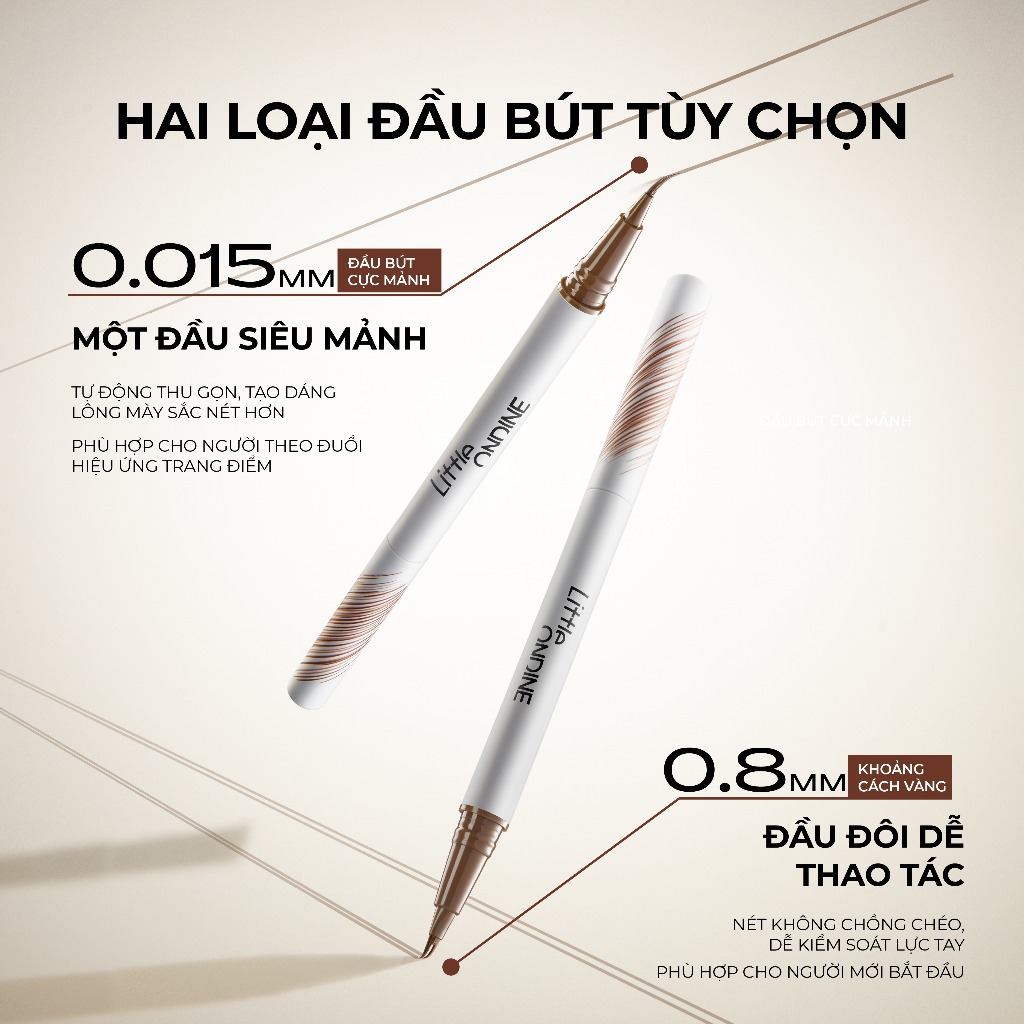 Little Ondine Bút lông mày hoang dã Lông mày điêu khắc Vĩnh viễn không thoát 170mg+1.6ml