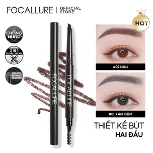 Bút kẻ lông mày FOCALLURE 3 màu sắc tùy chọn bền màu lâu trôi chống thấm nước