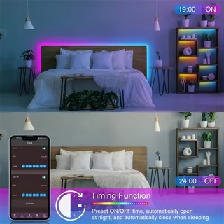 Dải LED USB 5V RGB Điều khiển ứng dụng thông minh Đồng bộ âm nhạc Thích hợp cho phòng, nhà bếp, thể thao TV Nền chiếu sáng Trang trí sinh hoạt