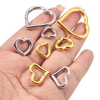 Được đánh bóng bằng thép không gỉ hình trái tim mùa xuân Khóa tự làm Phụ kiện trang sức Khóa vàng 18k Khóa vòng