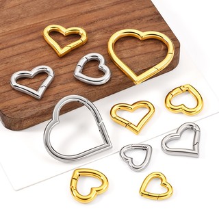 Được đánh bóng bằng thép không gỉ hình trái tim mùa xuân Khóa tự làm Phụ kiện trang sức Khóa vàng 18k Khóa vòng
