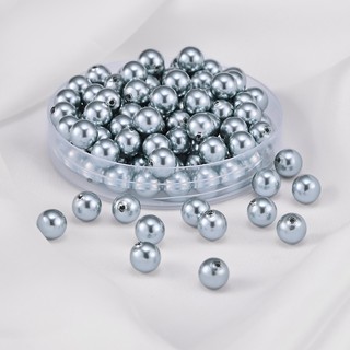 Xám Nửa Lỗ Ngọc Trai Giả ABS Hạt Tròn Cho DIY Ngọc Trai Trang Sức Phụ Kiện Giả Ngọc Trai