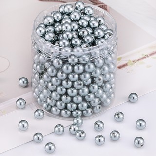 Xám Nửa Lỗ Ngọc Trai Giả ABS Hạt Tròn Cho DIY Ngọc Trai Trang Sức Phụ Kiện Giả Ngọc Trai